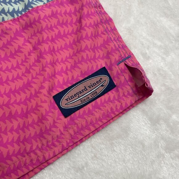 Vineyard Vines Wavy Tails Chappy Swim Trunks Boys Size Small (8-10) Pink, Blue - Picture 7 of 9